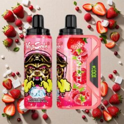 Jordbær Hindbær Is VapSolo VIKING 12000 Puffs Type-C Ladning 22ml E-Væske