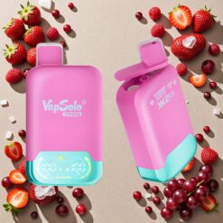 Jordbær Hindbær Kirsebær Is & Drue Is Vapsolo Twins 20000 Puffs 40 ml 2 Tanke Type-C