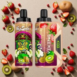 Jordbær Kiwi VapSolo VIKING 12000 Puffs 22ml Type-C LED Skærm