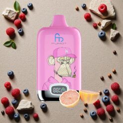 Blåbær Hindbær Fumot Tornado 12000 Puffs MTL Digital Box 20ml Mesh Spole Type-C Opladning