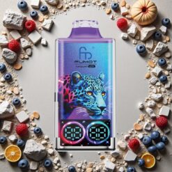 Blåbær på Is Fumot Leopard 40.000 Puffs Type-C Opladning Digitalt Display