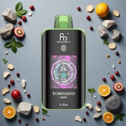 Dr Blå Fumot Tornado 25000 Puffs HD Skærm 700mAh Genopladelig Batteri 20ml Forfyldt E-væske Type-C Opladning
