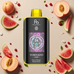 Fersken Mango Vandmelon Fumot Tornado 25000 Puffs HD Skærm 700mAh Genopladningsbar 20ml Type-C