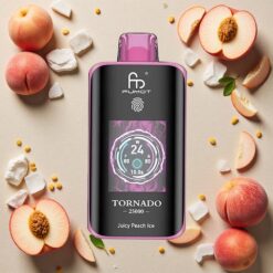 Juicy Peach Is (Saftig Fersken Is) Fumot Tornado 25000 Puffs 20ml Rechargeable HD Screen Type-C