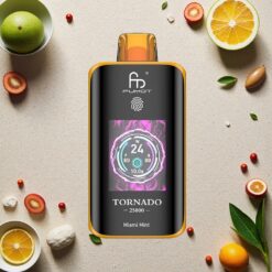 Miami Mynte Fumot Tornado 25000 Puffs HD Skærm 700mAh Genopladelig Batteri 20ml Forfyldt E-væske Type-C Opladning
